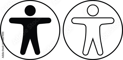 Accessibility icon set flat and line style. Simple vector illustration. Universal access symbols isolated on transparent background. Blind disability people or visually impaired access the web button.
