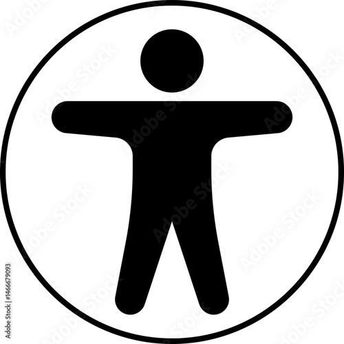 Accessibility icon flat style. Simple accessibility vector illustration. Universal access symbol isolated on transparent background. Blind disability people or visually impaired access the web buttons