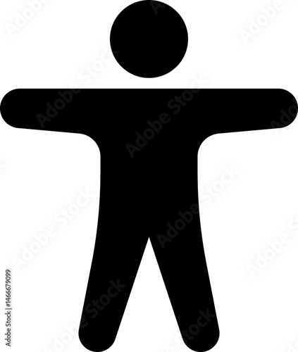 Accessibility icon flat style. Simple accessibility vector illustration. Universal access symbol isolated on transparent background. Blind disability people or visually impaired access the web buttons