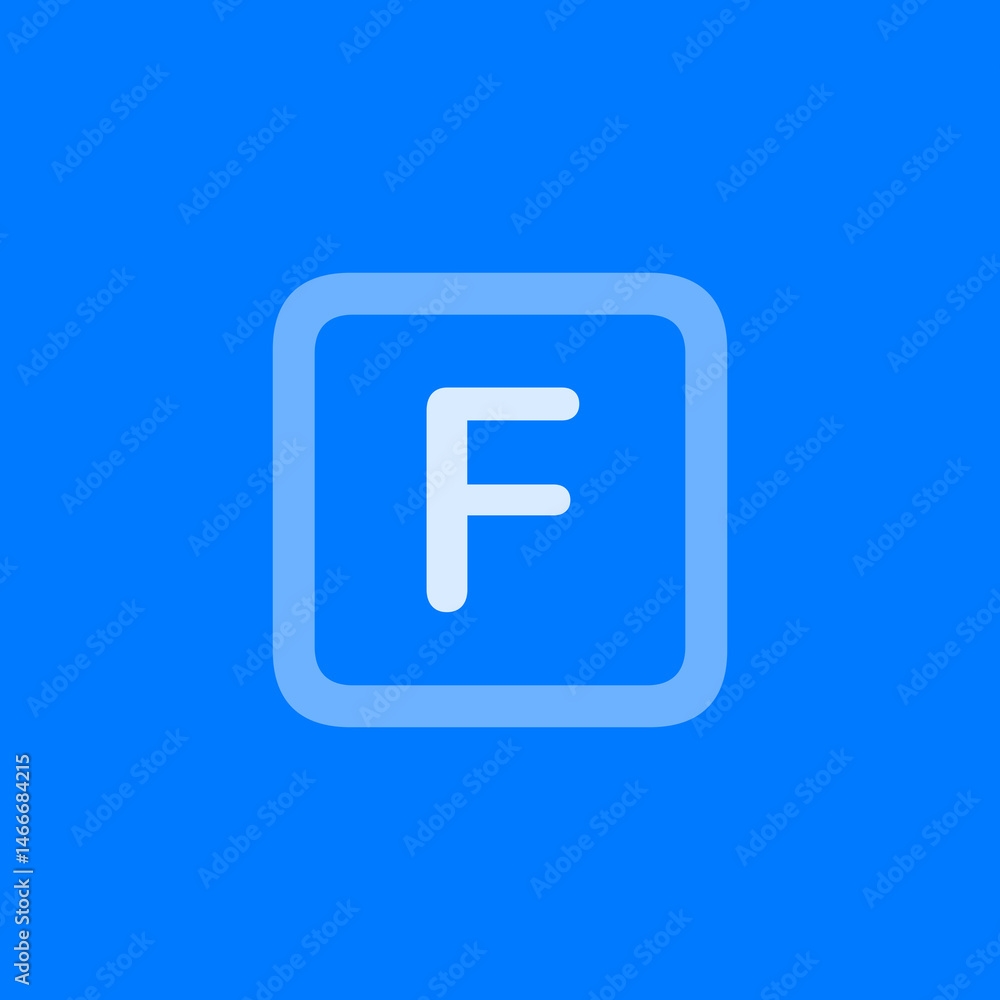 Outlined Square F Icon Outlined Square F Icon