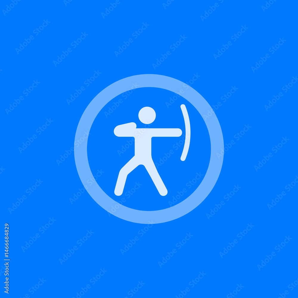 Outlined Circle Archery Figure Icon Outlined Circle Archery Figure Icon