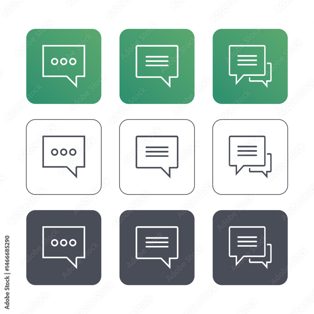 Chat icon set. Vector icon illustration. Chat icon Chat icon set. Vector icon illustration. Chat icon