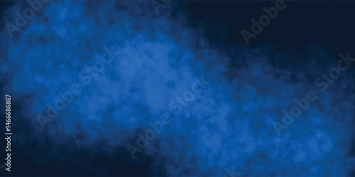 Digital Abstract Art with Blue Fog and Black Gradient Background

