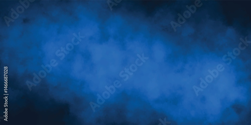 Digital Abstract Art with Blue Fog and Black Gradient Background

