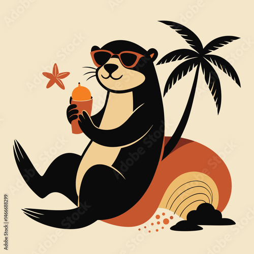 Panda with a sunglass