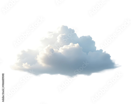 Realistic fluffy cloud element for transparent background weather design and forecast visuals.