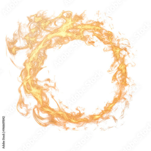 Fiery Golden Flame Ring or Smoke Swirl 