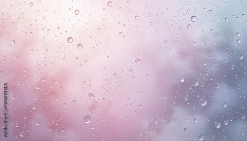 Rainy Day Window  Pastel Sky  Water Drops  Abstract Background Texture
