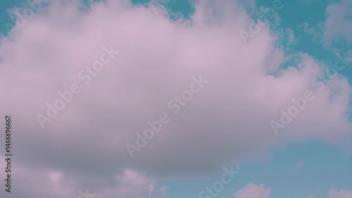 Cotton Candy Clouds Drifting in a Pastel Sky – Soft Pink and Blue Hues Blending Smoothly, Slow Dreamy Movement