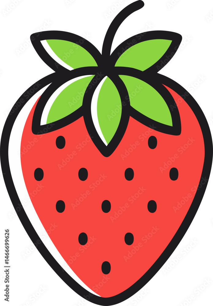 Obraz premium Amaou Strawberry icon line art vector on transparent background