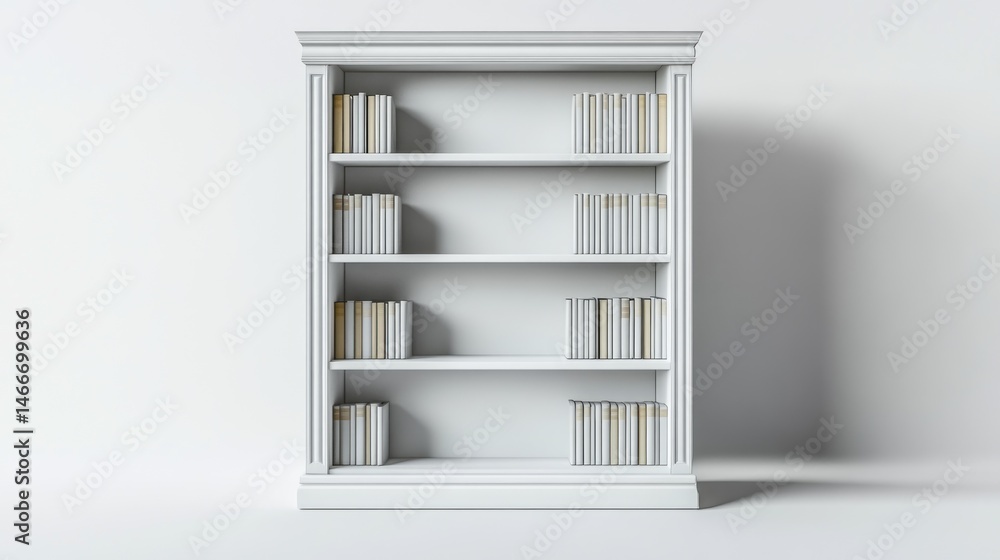 Fototapeta premium Classic white bookcase