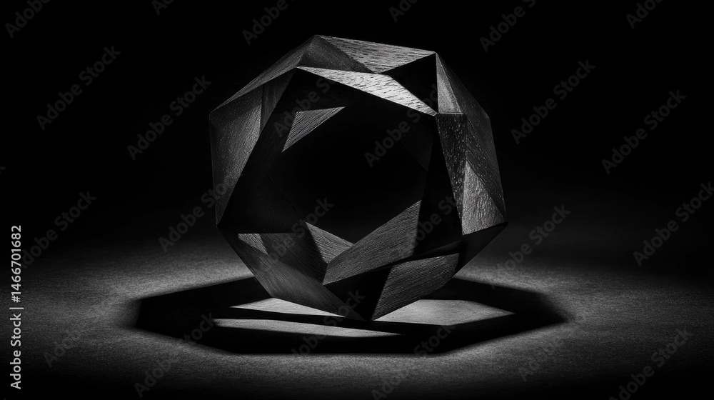 A black and white photograph of a geometric sculpture. A black and white photograph of a geometric sculpture.