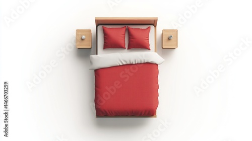 Red and white bedroom set