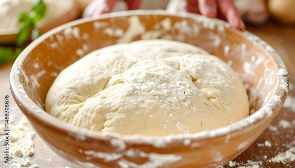 Artisan Bread Dough in Rustic Bowl Baking Homemade Food Photography Artisan Bread Dough in Rustic Bowl Baking Homemade Food Photography