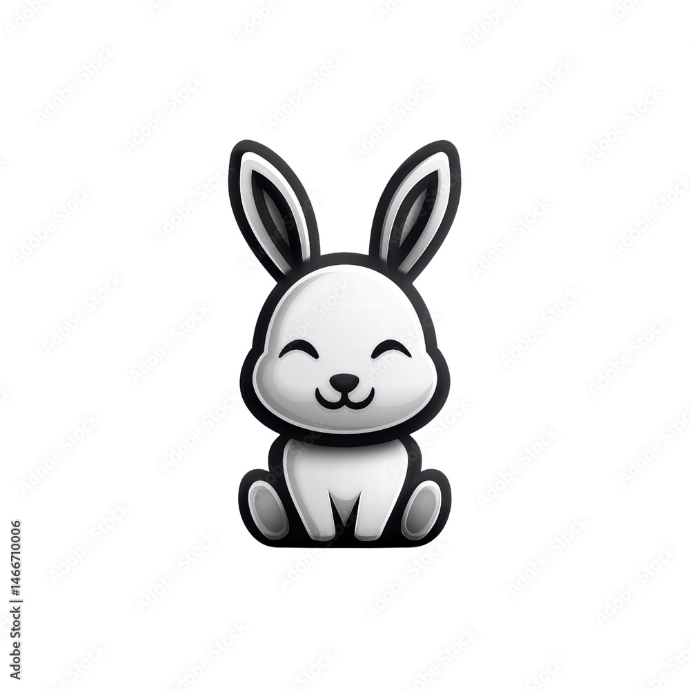 Simple Rabbit with Long Ears and Happy Face, Minimal Flat Vector, Clean Lines, Transparent Background Simple Rabbit with Long Ears and Happy Face, Minimal Flat Vector, Clean Lines, Transparent Background