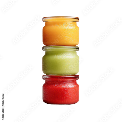 Wallpaper Mural Stack of Baby Food Jars in Various Fruit Flavors , Transparent Background Torontodigital.ca