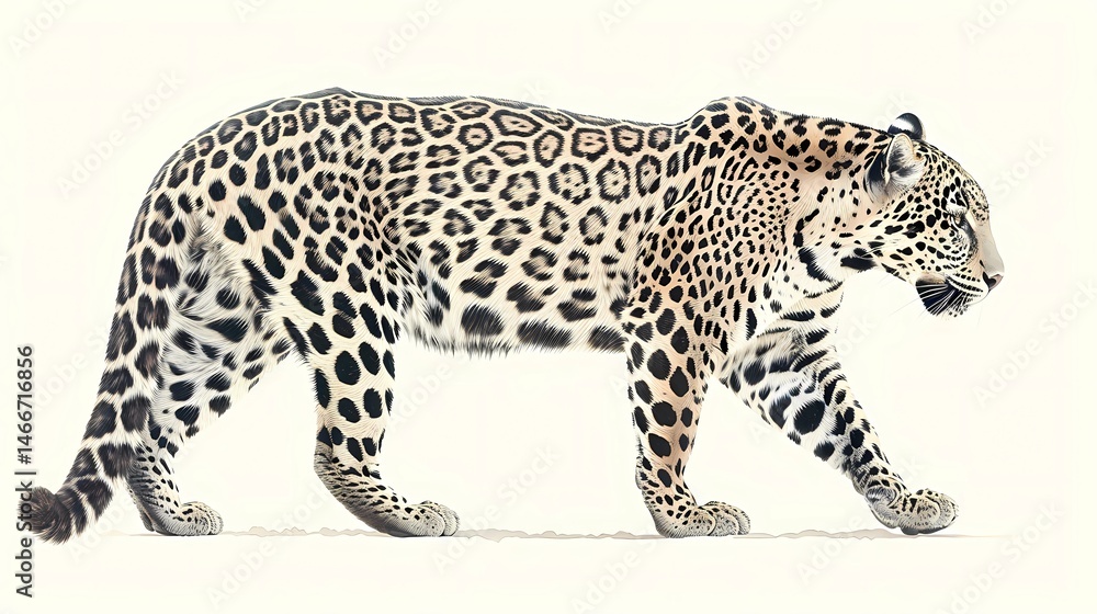 Fototapeta premium leopard on white background