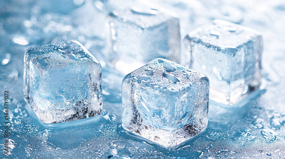 Obraz premium 美しくきらめく四角い氷
