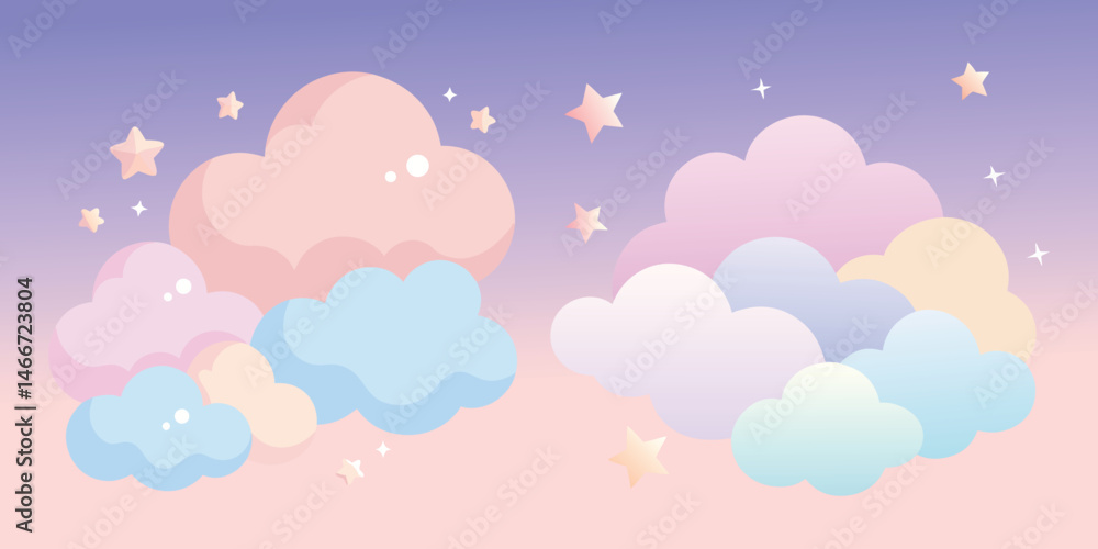 Pastel Clouds and Stars vector Pastel Clouds and Stars vector