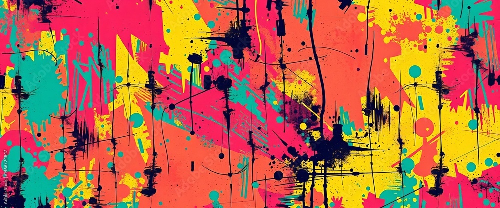 Abstract grunge skateboard pattern; vibrant colors, urban style, seamless texture, modern background, extreme sports, copy space, abstract, repeat Abstract grunge skateboard pattern; vibrant colors, urban style, seamless texture, modern background, extreme sports, copy space, abstract, repeat
