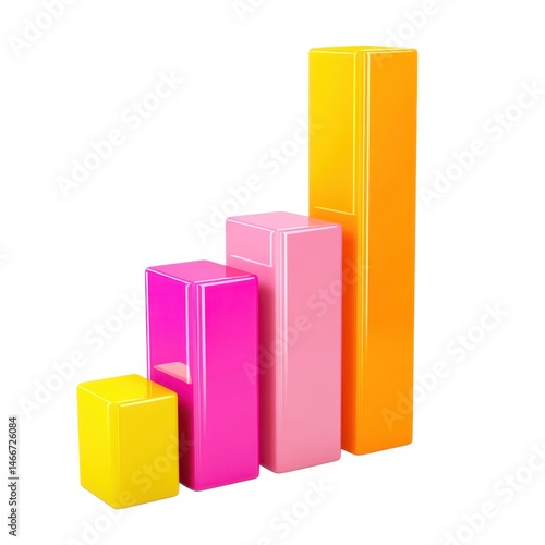 Set of 4 colorful 3D bar chart icons Free Download Set of 4 colorful 3D bar chart icons - GFXLoad