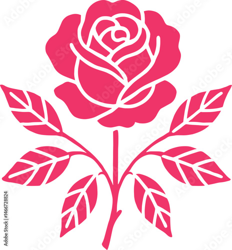 Pink Rose Vector Illustration.eps