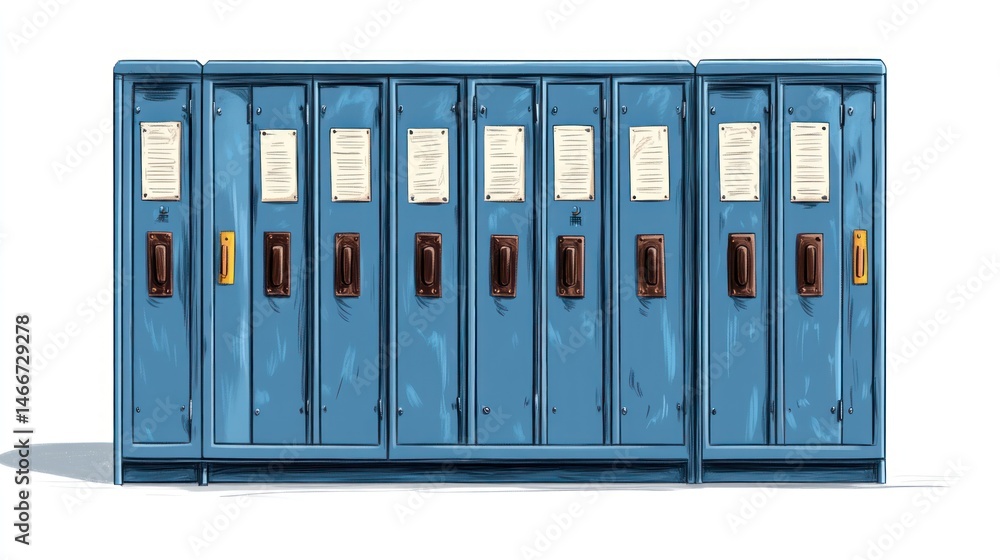 Row of school lockers Row of school lockers