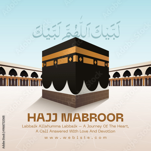 Hajj Mubarak Holy Muslim Eid alAdha Social Media Template