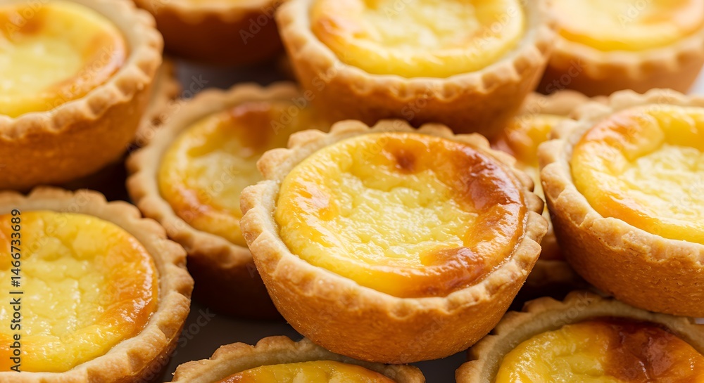 Golden Custard Tarts: A Delightful Close-Up Golden Custard Tarts: A Delightful Close-Up