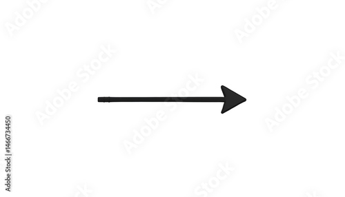 black arrow isolated on transparent background 