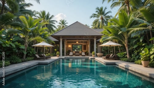 Wallpaper Mural Luxury Tropical Villa with Private Pool and Lush Gardens Torontodigital.ca