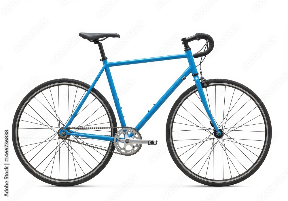 Isolated blue fixed gear bicycle on a white background studio shot Isolated blue fixed gear bicycle on a white background studio shot