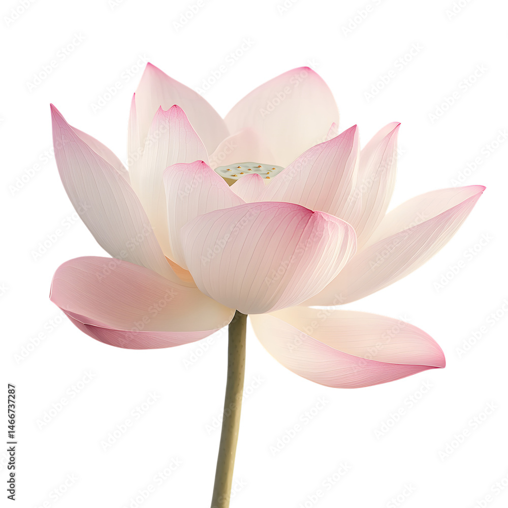 Fototapeta premium Pink Lotus Flower on Transparent Background