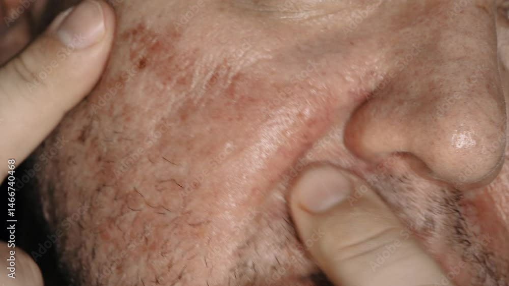 Adult man and problem skin. Adult man and problem skin.