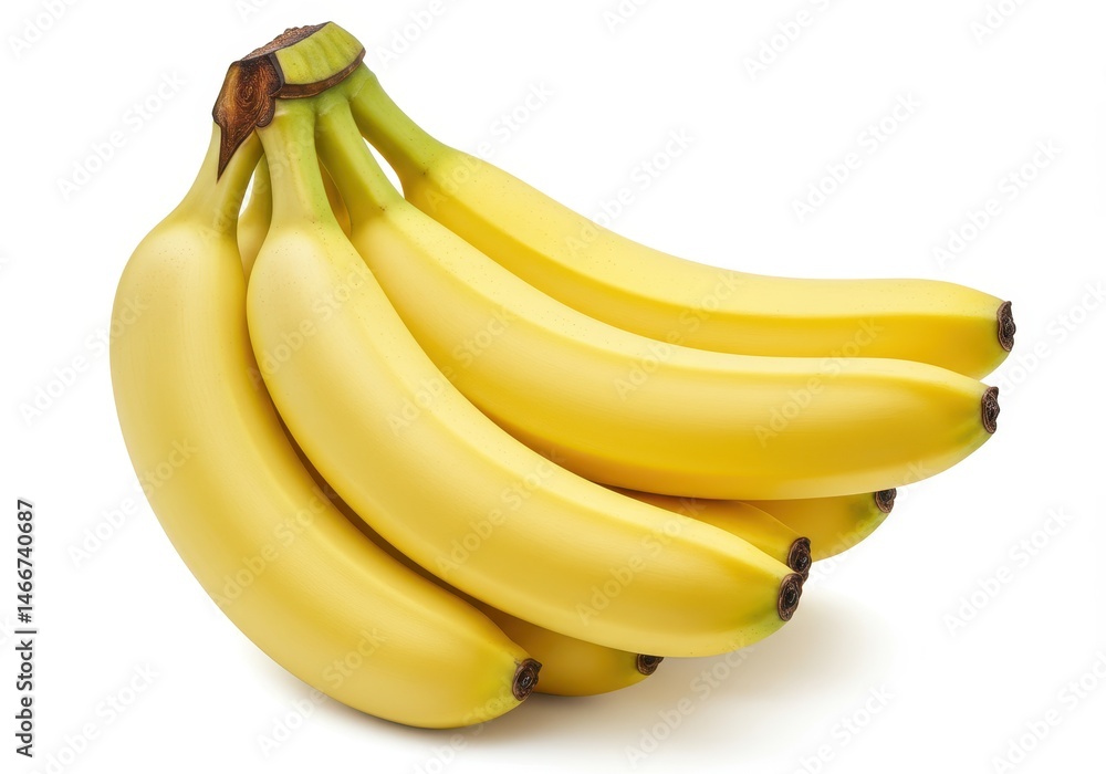Bunch of ripe yellow bananas on a white background ready to eat Bunch of ripe yellow bananas on a white background ready to eat