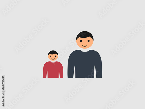 likely representing a father and son