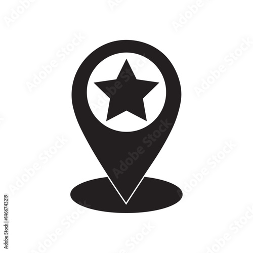 favorite location map pin flat icon vector