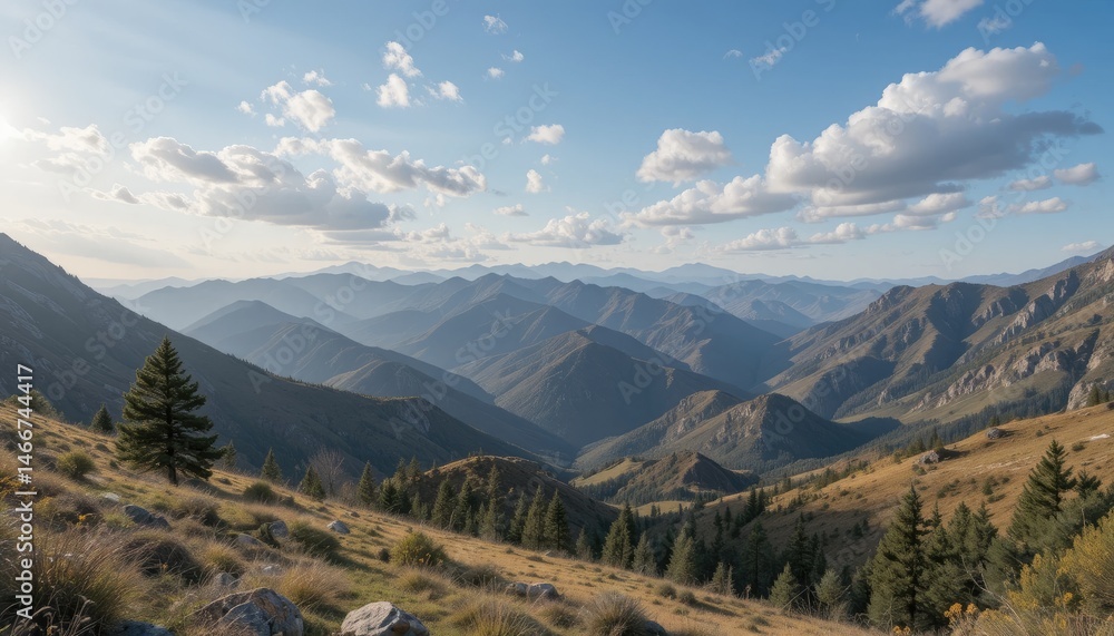Majestic Mountain Panorama: A Breathtaking View of Endless Peaks Majestic Mountain Panorama: A Breathtaking View of Endless Peaks