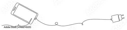 continuous one line art of a smart phone. world telecommunications and social information day. landline phone. vector illustration