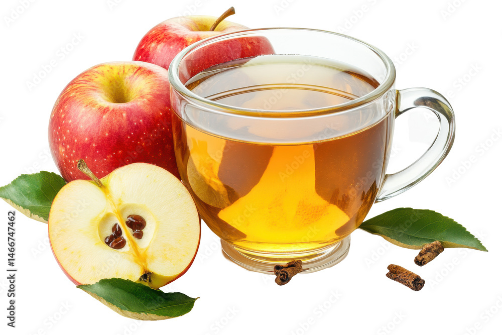 Apple cider warmth a glass cup filled apples spices on dark Apple cider warmth a glass cup filled apples spices on dark