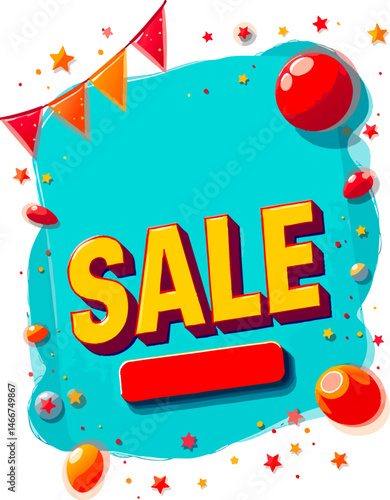 a blue banner with the word sale on it