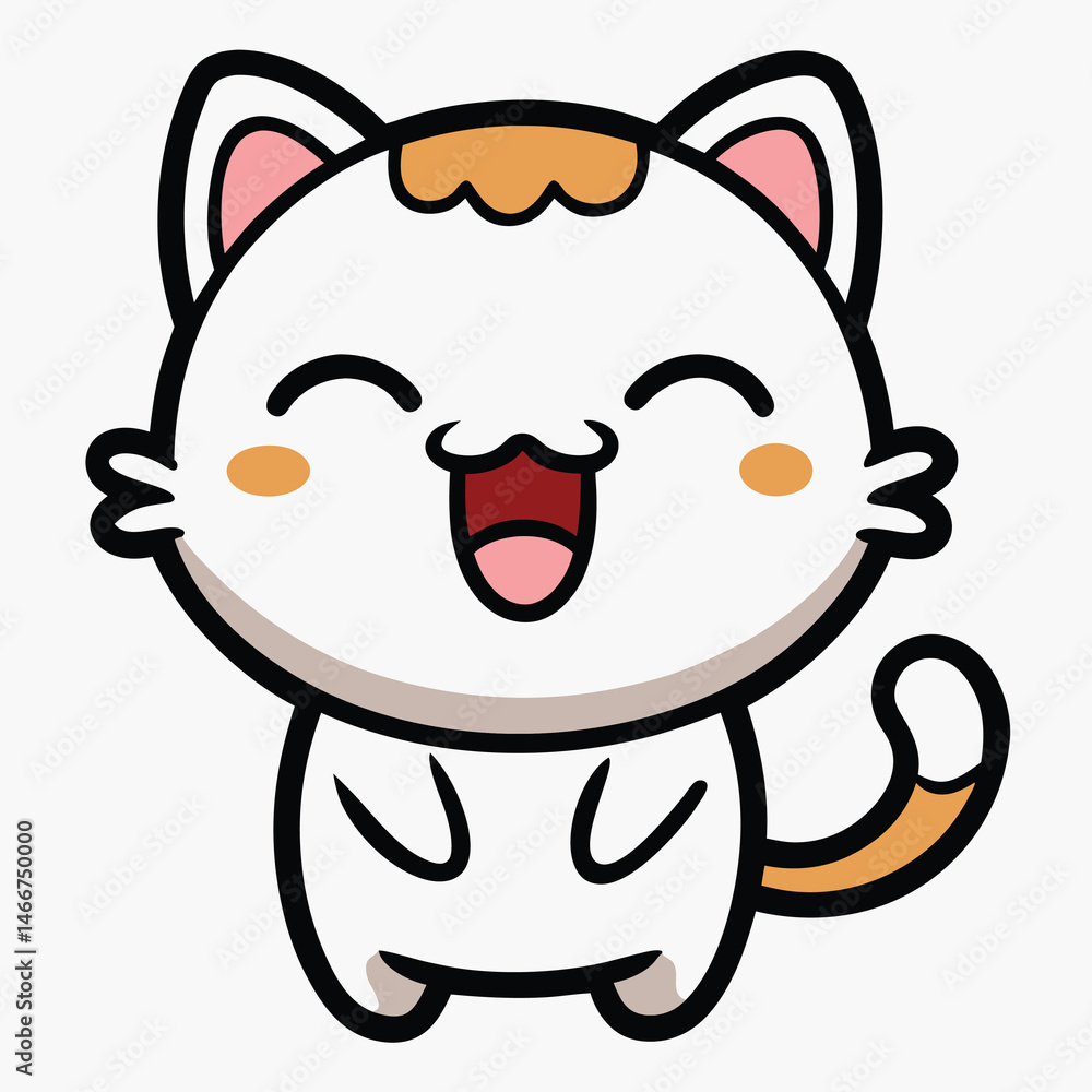 Obraz premium cartoon cat with a cat
