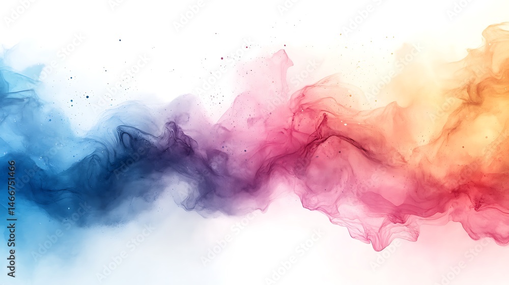 Obraz premium Ethereal colorful ink cloud effect high resolution picture