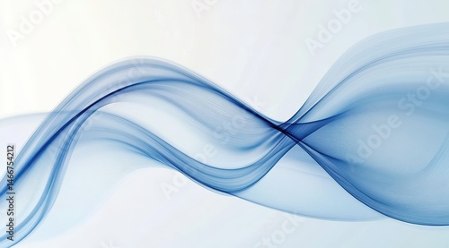 Fluid blue waves on light background