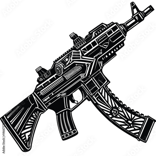 assault rifle vector illustration