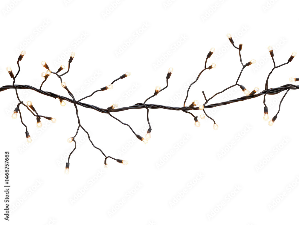 Isolated String of Branch Lights Isolated String of Branch Lights