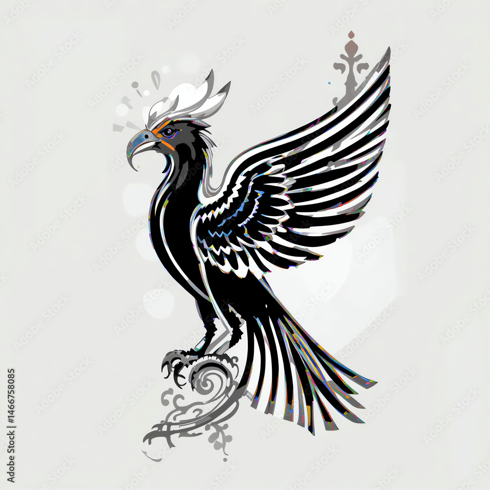 Black phoenix digital art stylized design Black phoenix digital art stylized design