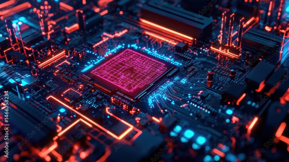 Cybernetic Supercomputer Analyzing Deep Learning AI Cybernetic Supercomputer Analyzing Deep Learning AI