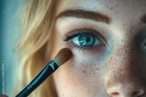 Obraz na płótnie Makeup Remover. Removing Makeup with Closeup of Attractive Caucasian Woman w salonie
