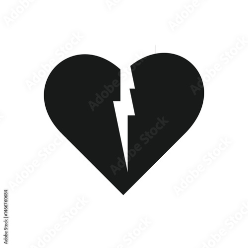 vector illustration of a heartbreak icon on white background